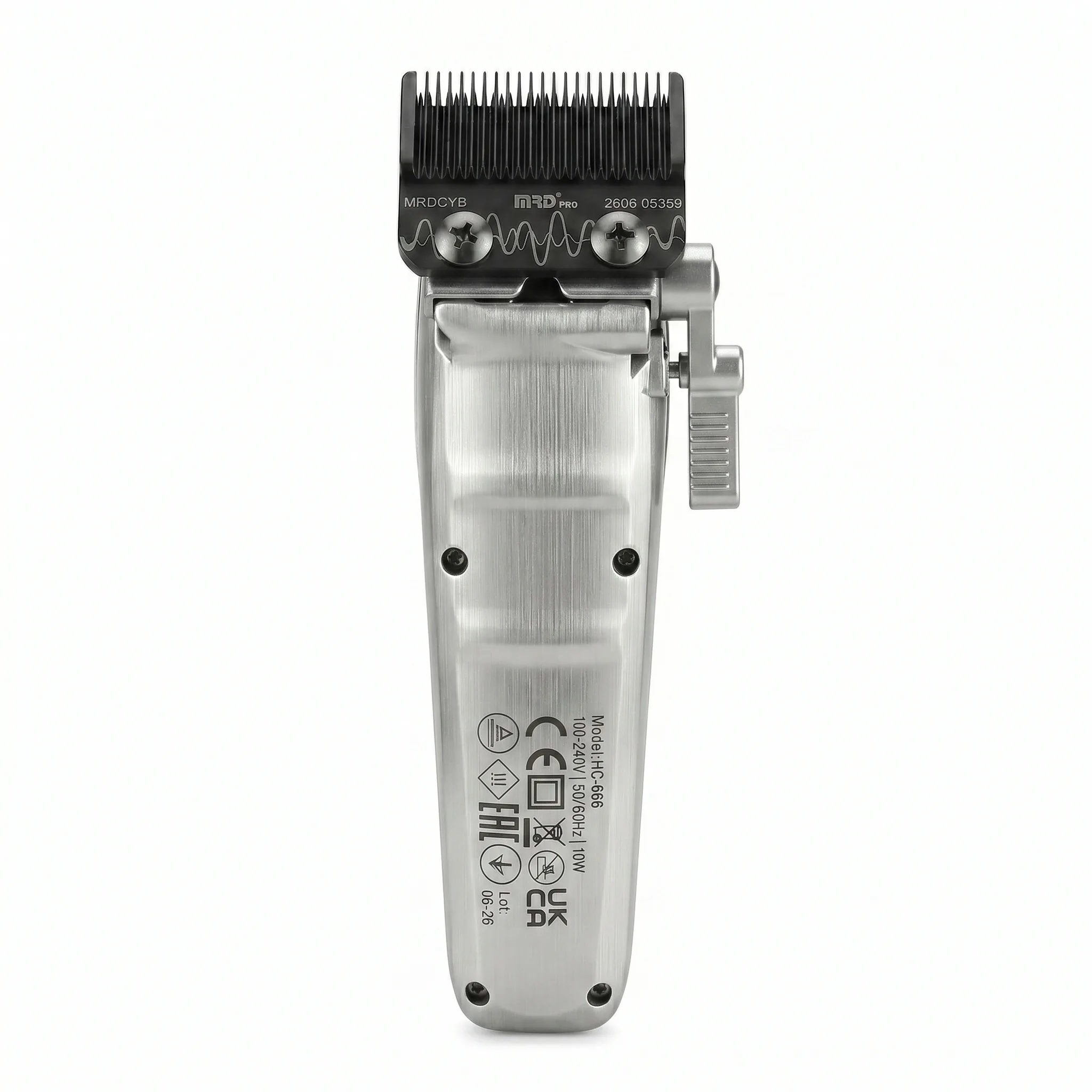 MRDpro CYBORG PRO 2026-SILVER-Professional Cordless Hair Clipper - Full Metal, 3300mAh, BLPU Motor for Barbers - Image 5
