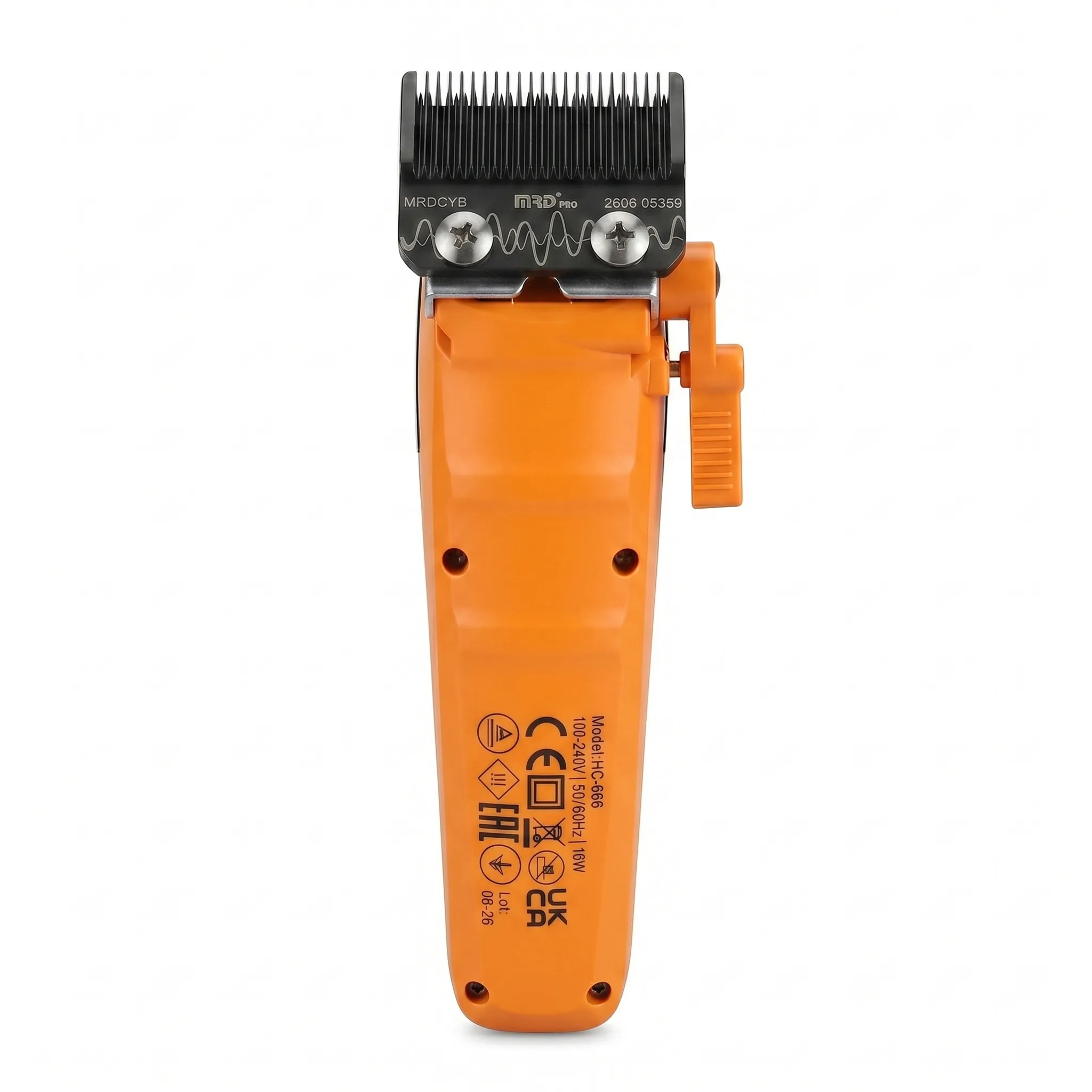 MRDpro CYBORG PRO 2026-ORANGE-Professional Cordless Hair Clipper - Full Metal, 3300mAh, BLPU Motor for Barbers - Image 4