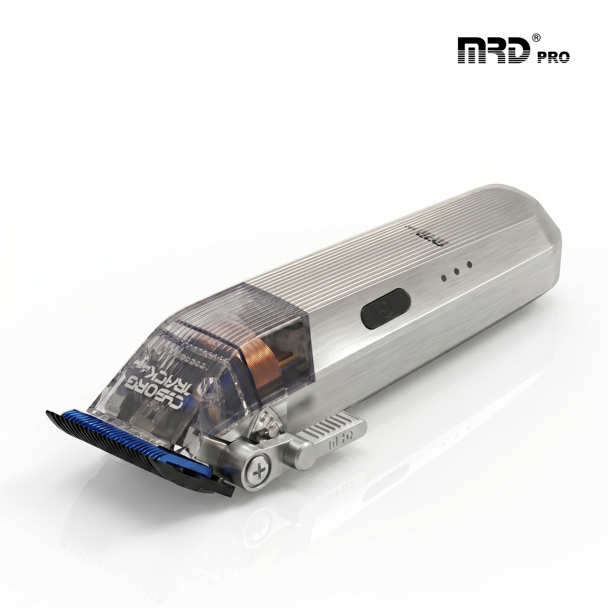 Alternative view of MRDpro CYBORG PRO 2026-SILVER-Professional Cordless Hair Clipper - Full Metal, 3300mAh, BLPU Motor for Barbers