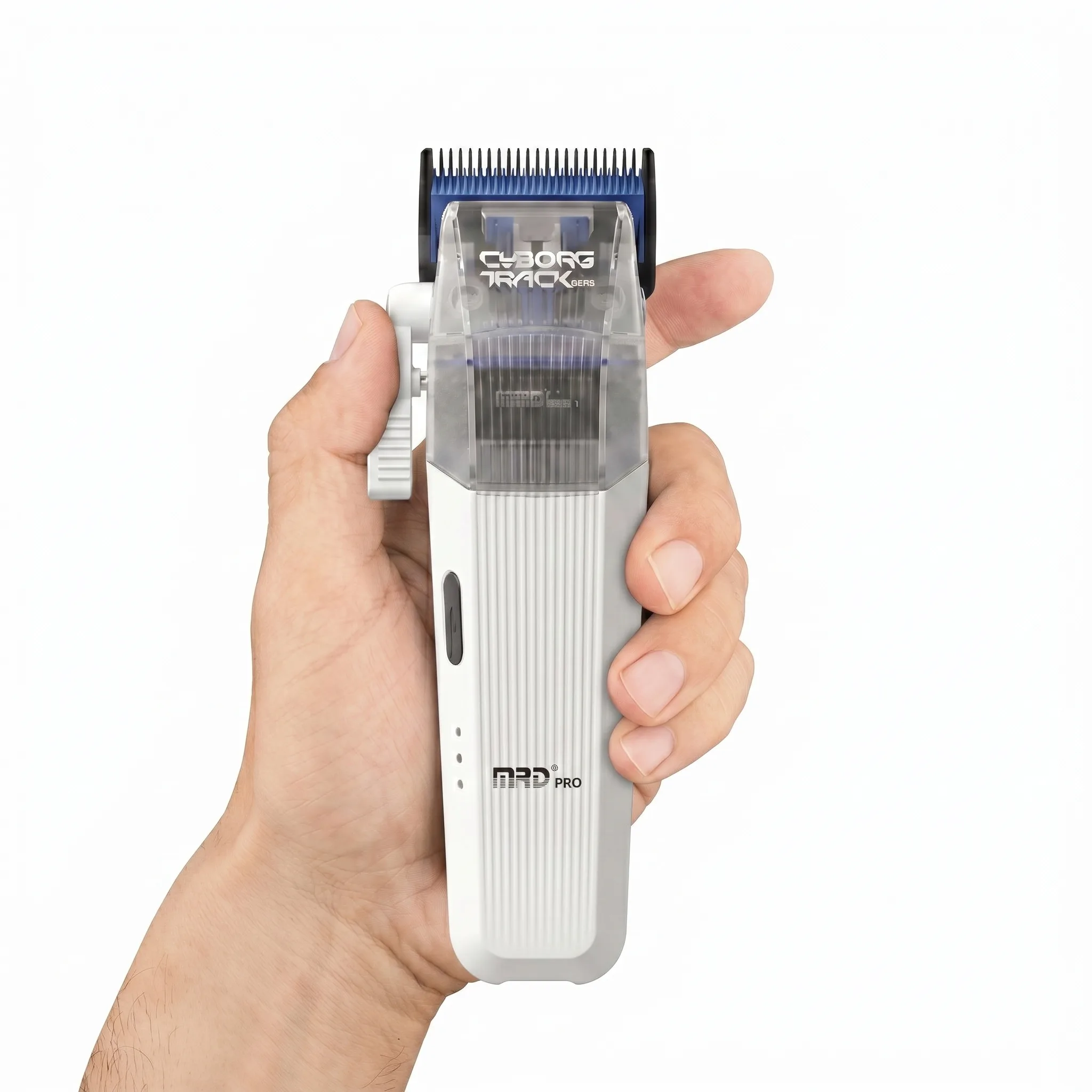 MRDpro CYBORG PRO 2026-WHITE-Professional Cordless Hair Clipper - Full Metal, 3300mAh, BLPU Motor for Barbers - Image 5