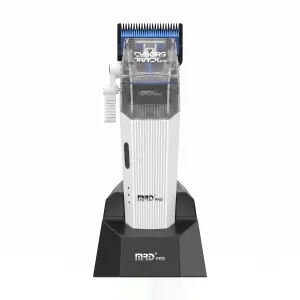 MRDpro CYBORG PRO 2026-WHITE-Professional Cordless Hair Clipper - Full Metal, 3300mAh, BLPU Motor for Barbers