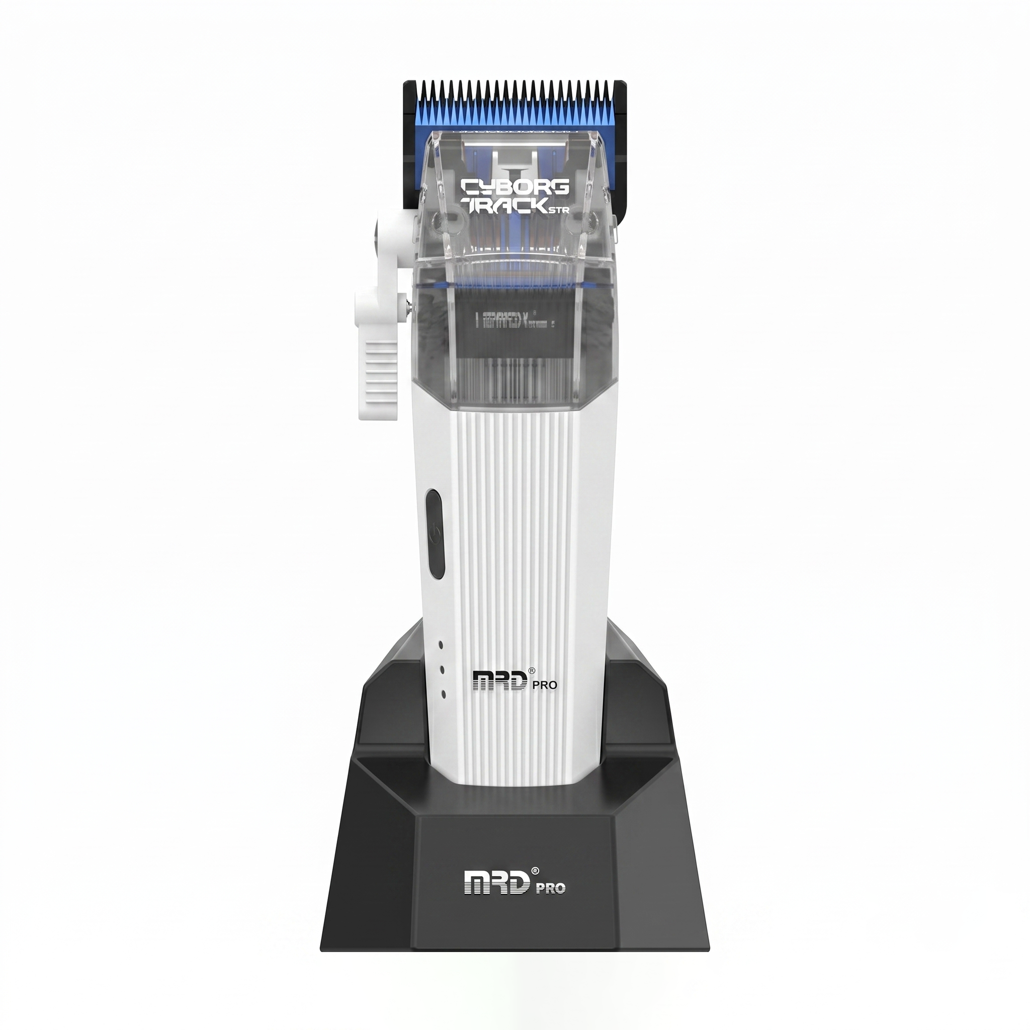 MRDpro CYBORG PRO 2026-WHITE-Professional Cordless Hair Clipper - Full Metal, 3300mAh, BLPU Motor for Barbers