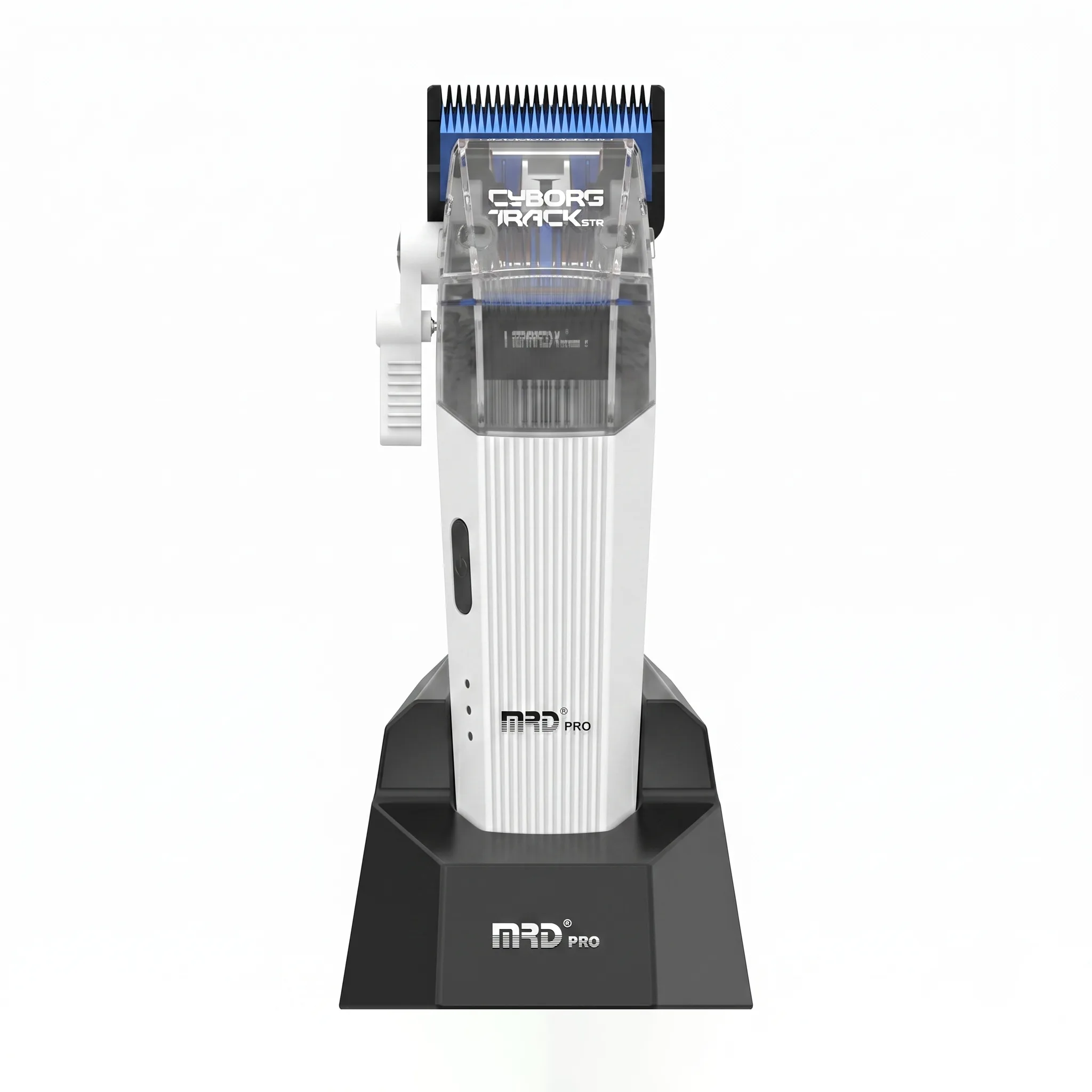 MRDpro CYBORG PRO 2026-WHITE-Professional Cordless Hair Clipper - Full Metal, 3300mAh, BLPU Motor for Barbers
