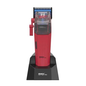 MRDpro CYBORG PRO 2026-RED-Professional Cordless Hair Clipper - Full Metal, 3300mAh, BLPU Motor for Barbers