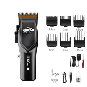 Alternative view of Uranus Professional Barber Clipper HC-3969V-BLACK-without Charging Dock, Zero Gap, 7500 RPM Motor, DLC Blade